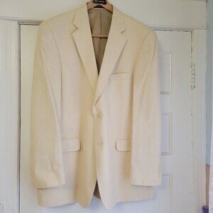 Bernhard Altmann Mens Beige Silk Blazer Size 42L Two Button